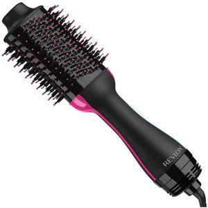 REVLON RVDR5222 One-Step Hair Dryer & Volumizer Hot Air Brush, Black & Pink